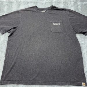 Carhartt Shirt Mens 2XL-Tall Gray Loose Fit Outdoor Pocket Crew Neck Workwear